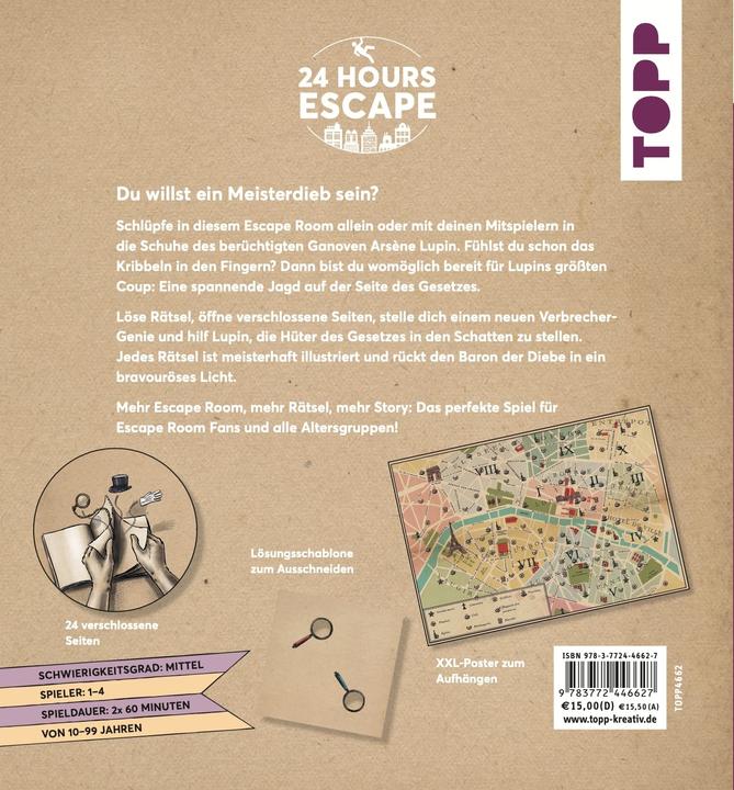 Immagine prodotto 24 ORE ESCAPE - The Escape Room Game: Lupin the Master Thief and the Great Coup (Tedesco)