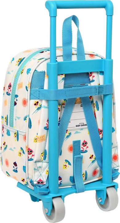 Immagine prodotto Pinkfong Zaino scuola con ruote Baby Shark Surfing Blue White 22 x 27 x 10 cm