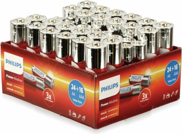 Produktbild Philips Power Alkaline Pack (40 Stk., AA, AAA)