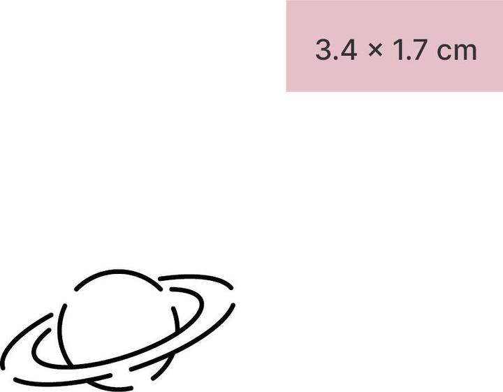 Actual product image minink Temporary tattoo - Saturn