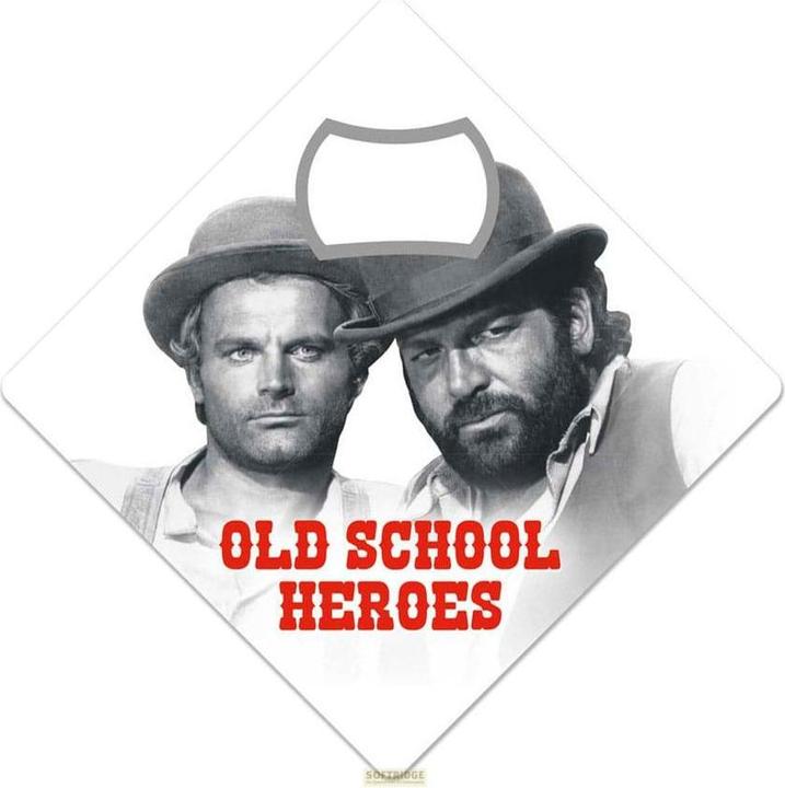 Blechwaren Fabrik Braunschweig Bud Spencer & Terence Hill Flaschenöffner Magnet Old School Heroes (Kapselheber)