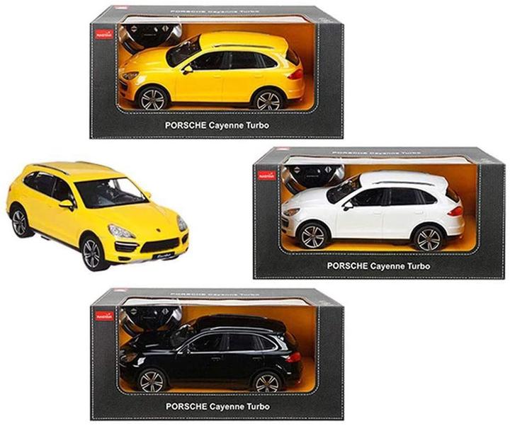 Actual product image Rastar R/C 1:14 Porsche Cayenne Turbo Black/White/Yellow
