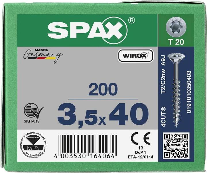 Produktbild Spax Universalschrauben 3.5 x 40 mm, 200 Stück (200 Schrauben pro Stück)