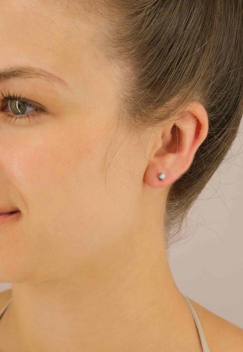 Image du produit Muau Boucles d'oreilles monture 4 poignées (Or blanc 750)