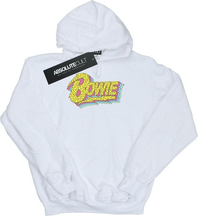 Actual product image David Bowie Mens Moonlight 90s Logo Hoodie (L)