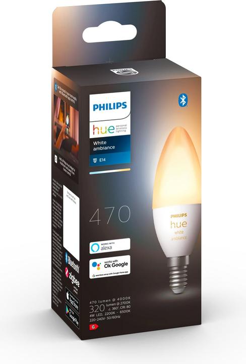 Produktbild Philips Hue White Ambiance BT (E14, 5.20 W, 470 lm, 1 x, G)
