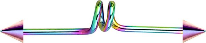Image du produit Star Piercing Barbell coloré twister avec deux cônes (sans laiton, Acier chirurgical 316L)