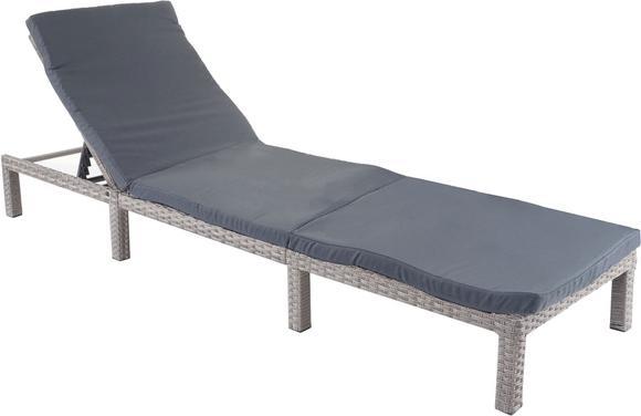 Image du produit Swisshandel24 Poly-Rattan Bain de soleil, Relax Bain de jardin - Basic gris, Coussin gris foncé (198 cm)