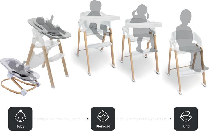 Actual product image BabyGo High chair Levels white wood optic (Highchair)