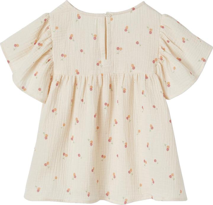 Vertbaudet Mädchen Bluse mit Schmetterlingsärmeln, Bio-Baumwolle