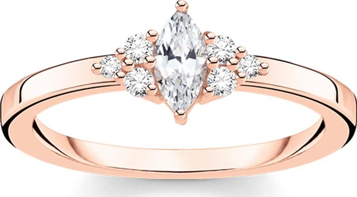 Thomas Sabo Ring Vintage Weisse Steine Roségold (58, 925 Silber)
