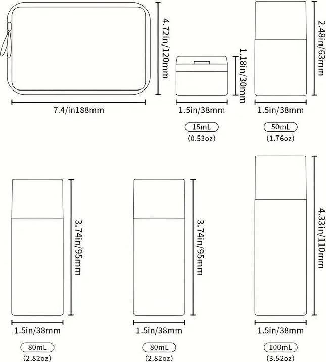 Image du produit Swissdetector Ensemble de bouteille cosmétique de luxe - Blanc (Flacons pour liquide)
