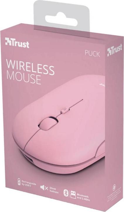 Actual product image Trust Mouse Puck Rechargeable Pink (Wireless)