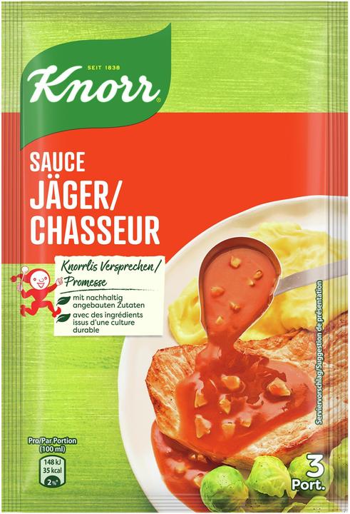 Immagine prodotto Knorr Jäger Sauce Beutel, classico delle spezie nella cucina del cuore, per condire carne e patate (30 g)