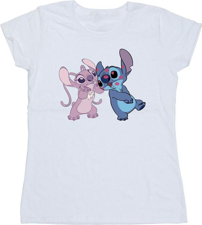 Actual product image Disney Womens/Ladies Lilo & Stitch Kisses Cotton T-Shirt (XL)