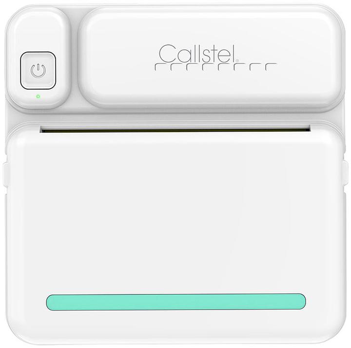 Actual product image Callstel Mobile rechargeable mini photo/label thermal printer, app, 200 dpi, BT 5.1 (Black and white)