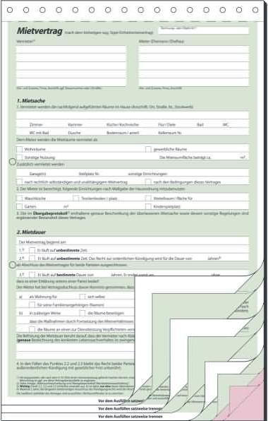 Produktbild Sigel Mietvertrag Formular Papierformat: DIN A4 selbstdurchschreibend: Ja (4 x)