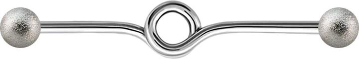 Produktbild Star Piercing Barbell silber Schleife mit zwei Kugeln gesprenkelt (ohne Messing, Chirurgenstahl 316L)
