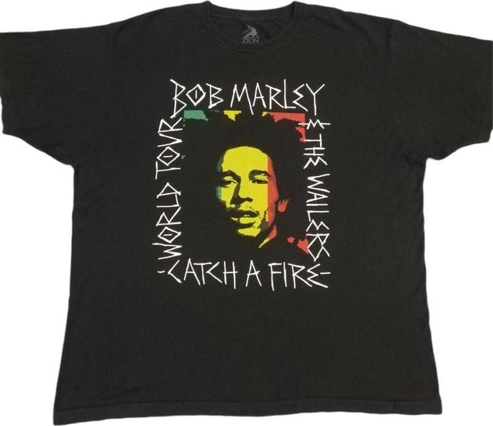 Actual product image Bob Marley Unisex Adult Rasta Scratch T-Shirt (L)
