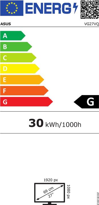 Label énergétique ASUS TUF Gaming VG27VQ (1920 x 1080 pixels, 27")