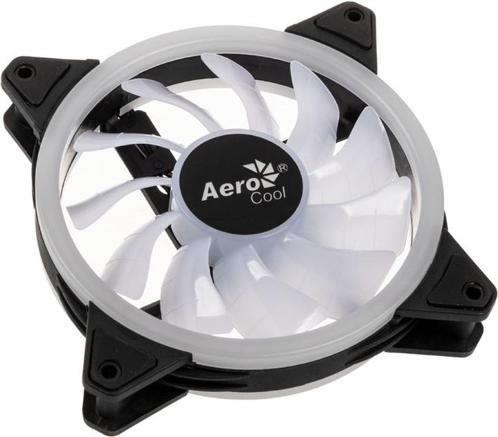 Actual product image AeroCool DUO12PRO Kit 3xFan 12cm ARGB LED Dual Ring Antivibration 6 Pins Black (120 mm, 3 x)