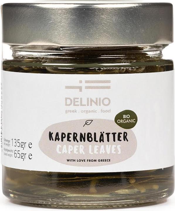 Image du produit Delinio Feuilles de câpres bio, bocal de 135 gr, cueillies à la main (300 g)
