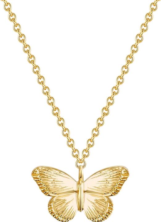Glanzstücke München Damen Schmetterling Sterling Silber gelbgold 40,5 cm Basiskette + 5,0 cm Verlängerung - 28697 (Sterling Silber, 40.5 cm)