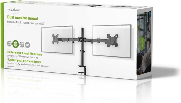 Produktbild Nedis Schreibtisch Monitorhalterung | 2 Bildschirm(e) | 15 - 32 " | 75x75 / 100x100 | Vollbeweglich (Tisch, 32")