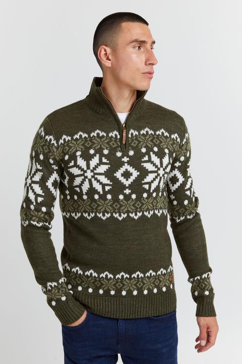 Actual product image Solid Norwin Men's Jumper Chunky Knit Pullover Troyer (XXL)