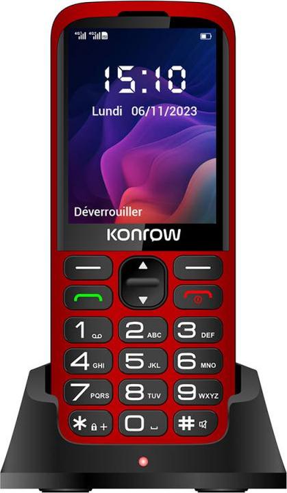 Produktbild Konrow Senior 280 Next 4G (2.8" - Dual Sim - Mit Ladestation) Rot