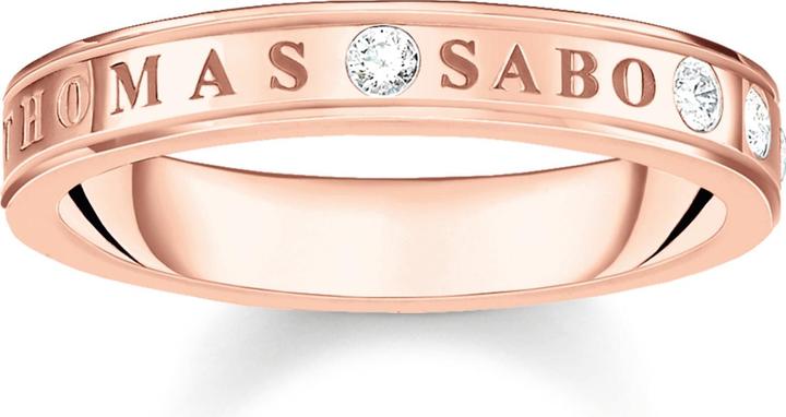 Immagine prodotto Thomas Sabo Anello con pietre bianche placcato oro arrugginito (54, 925 Argento)