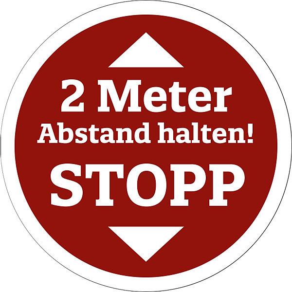 Produktbild Marahrens Bodenaufkleber - Abstand halten, Folie mit Fussbodenlaminat, Ø 400 mm, rot