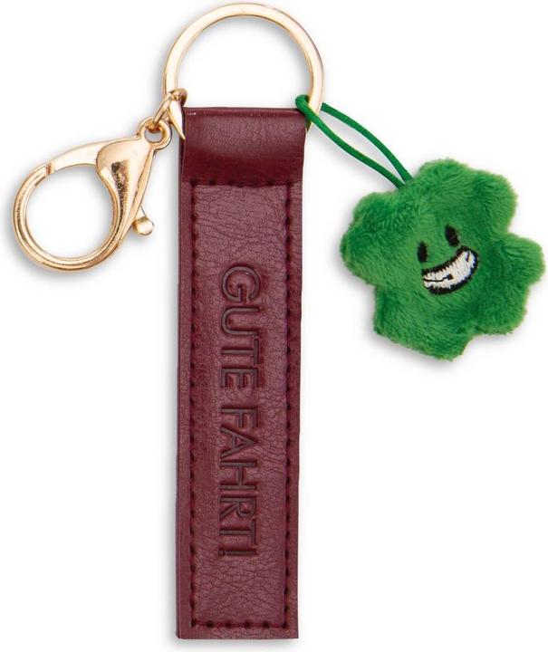 Image du produit Magni NICI Schlüsselanhänger Gute Fahrt! Kunstlederband mit Kleeblatt rot 10cm