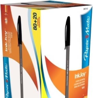 Produktbild Paper Mate Paper:Mate Kugelschreiber InkJoy 100, Value Pack, schwarz (Schwarz, Transluzent, 100 x)