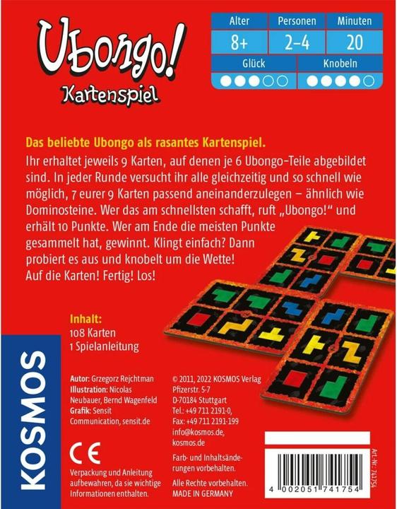Actual product image Kosmos Card game Ubongo (German)
