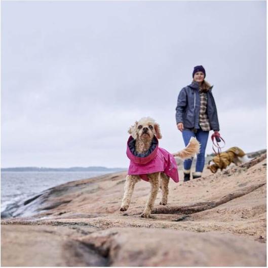 Actual product image Hurtta Monsoon V2 Eco Pink mackintosh, 60 cm (60, Dog raincoat)