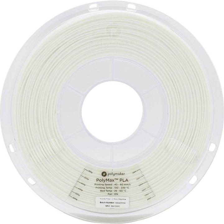 Produktbild Polymaker PolyMax PLA V2 - White- 1.75mm (PLA, 1.75 mm, 750 g, Weiss)