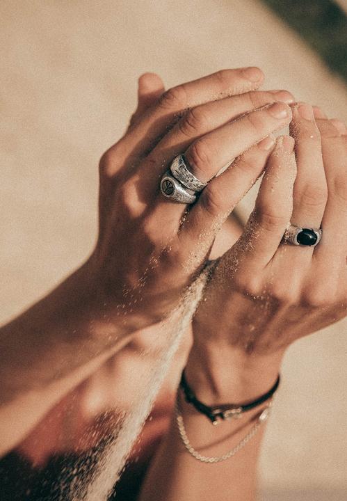 Immagine prodotto Haze & Glory Ring Liberty - Schwarzer Onyx 925 Silber (58, 925 Argento)