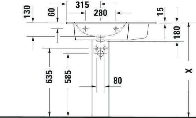 Produktbild Duravit Möbelwaschtisch ME by Starck m ÜL m HLB 830x490mm o HL Be li we sdm (490 mm, 830 mm)