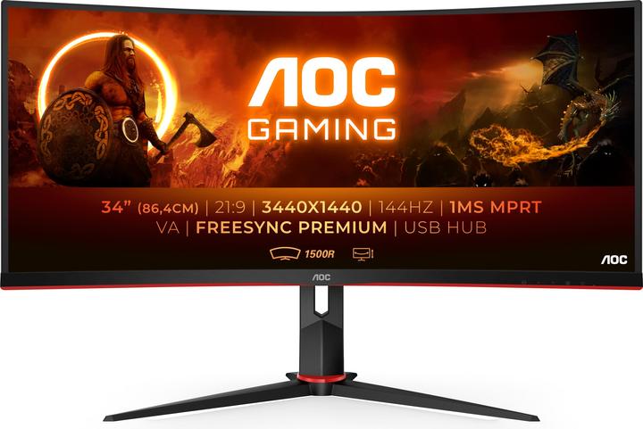 AOC CU34G2X/BK (3440 x 1440 pixels, 34")