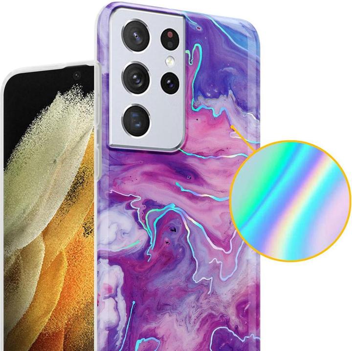 Actual product image Cadorabo IMD TPU Colorful Marble Cover (Samsung Galaxy S21 Ultra)