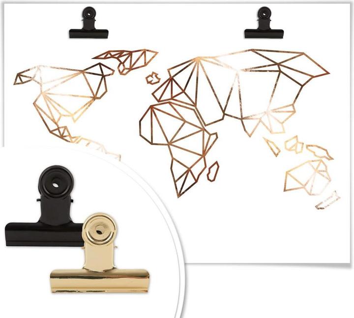 Image du produit Trenddeko Carte du monde en origami - Copper Optics (60 x 50 cm)