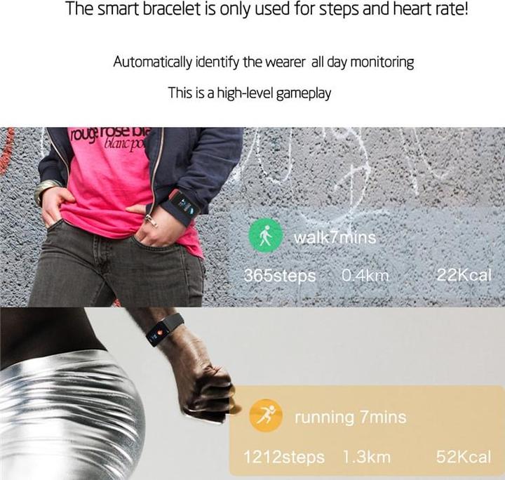Produktbild JTI F1 Plus WearFit Aktivitäts-Tracker mit Farbdisplay - Rot