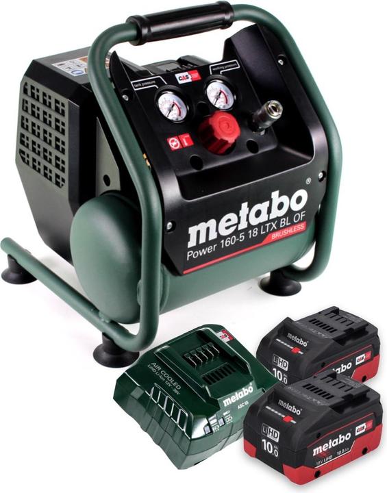 Immagine prodotto Metabo Power 160-5 18 LTX BL OF Compressore a batteria 18 V 8.0 bar Brushless + 2x batteria 10.0 Ah + (5 l)