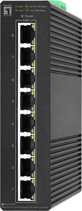 Produktbild LevelOne Switch 8x GE IGS-2108P 8xPoE Outputs schwarz (8 Ports)