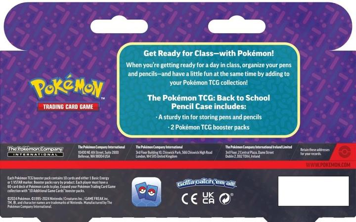Actual product image Pokémon TCG Back To School Pencil Case 2024 *ANGLAIS* (English, Booster Pack)