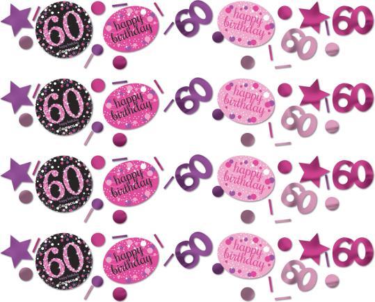 Actual product image Amscan Confettis Roses 60 Ans "Joyeux Anniversaire