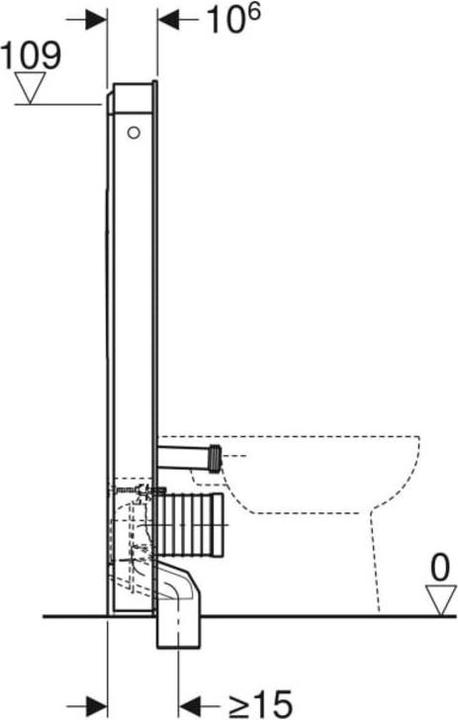 Actual product image Geberit Monolith PLUS sanitary module for pedestal toilet, 114cm, water connection center back, with