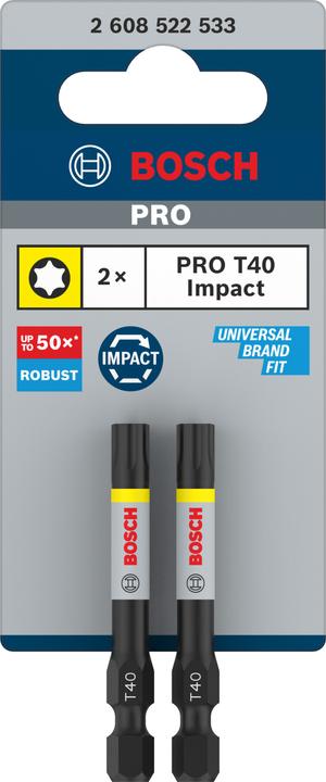 Produktbild Bosch Professional Zubehör PRO Torx Impact Bit, T40, 55 mm, 2-tlg. (T40)