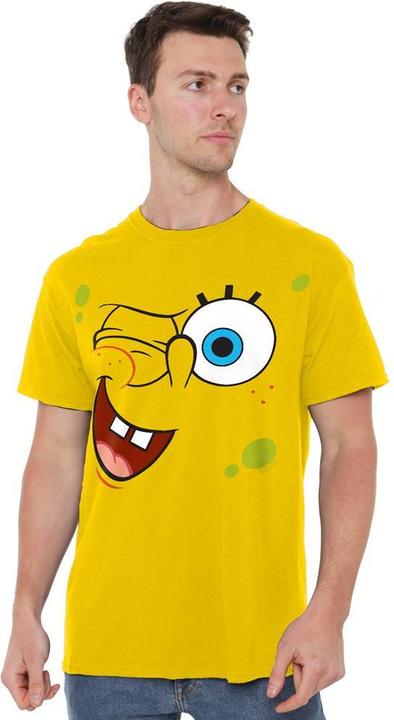 Actual product image Spongebob Squarepants Mens Winking Face T-Shirt (3XL)